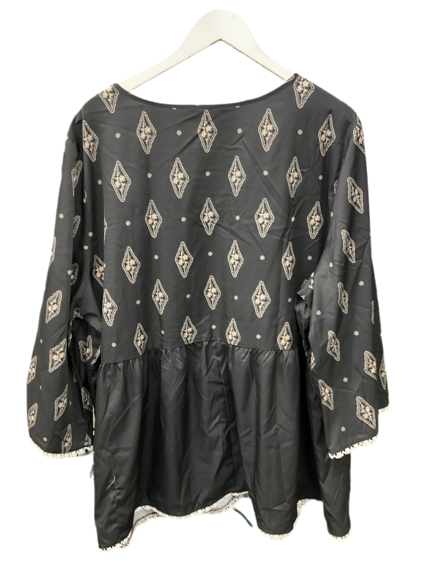 Top 3/4 Sleeve By Bloomchic In Black, Size:3X