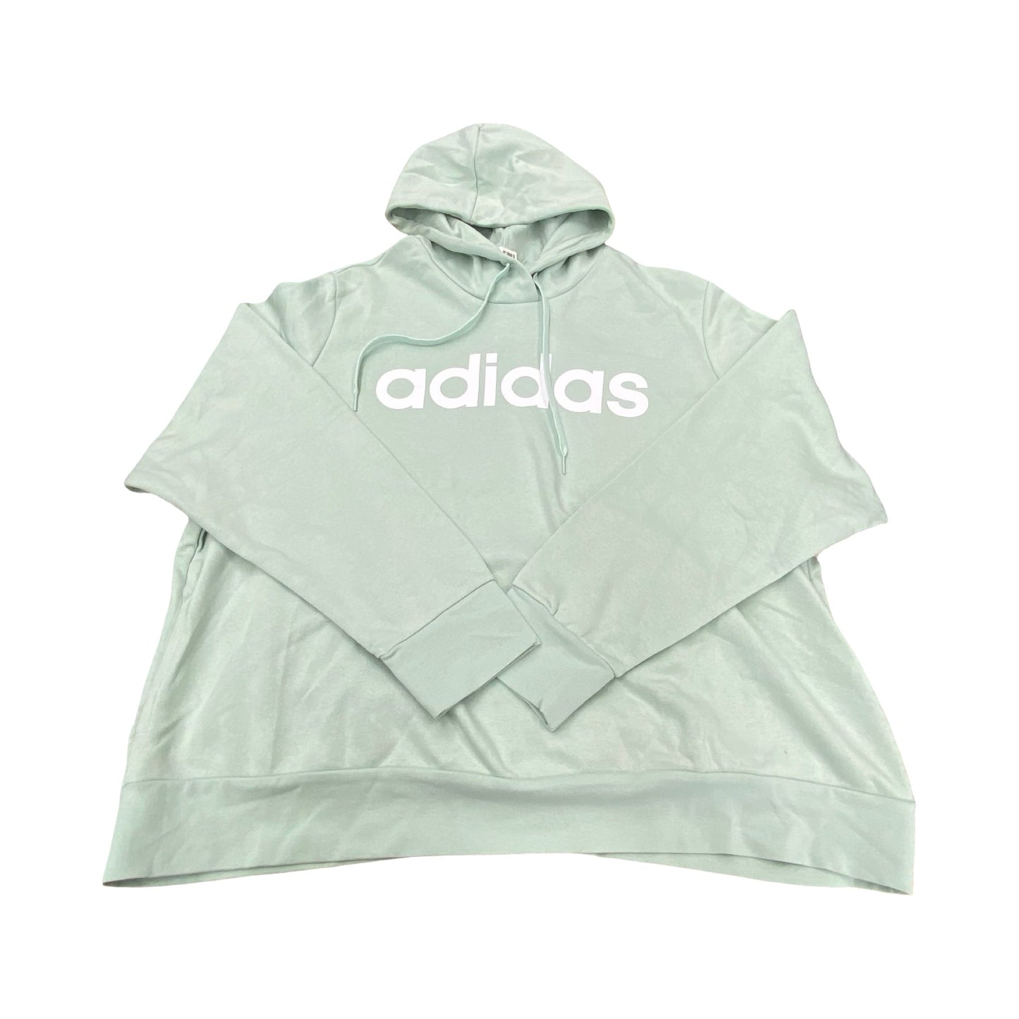 Athletic Sweatshirt Hoodie By Adidas In Teal, Size:4X