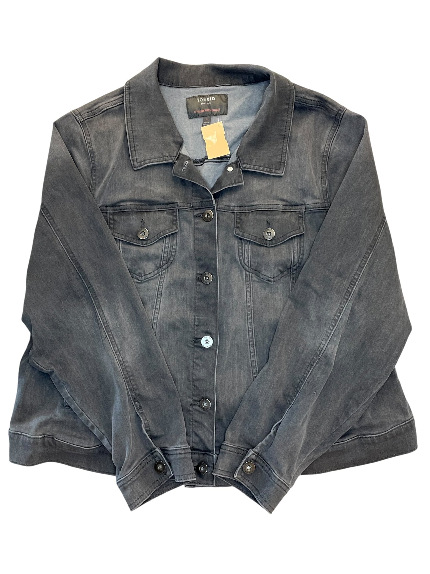 Jacket Denim By Torrid In Grey Denim, Size:3X