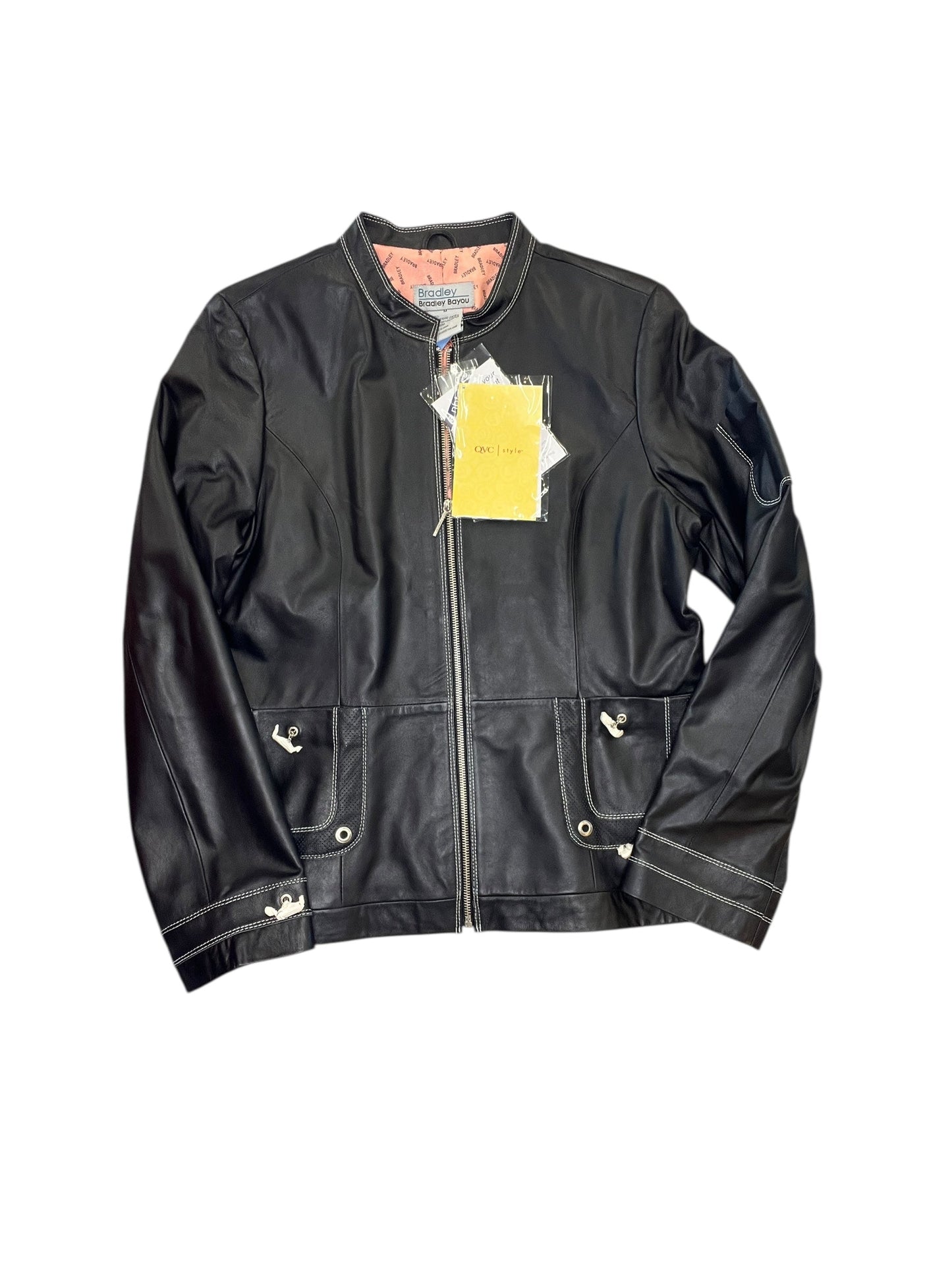 Jacket Leather By Bradley In Black, Size:M