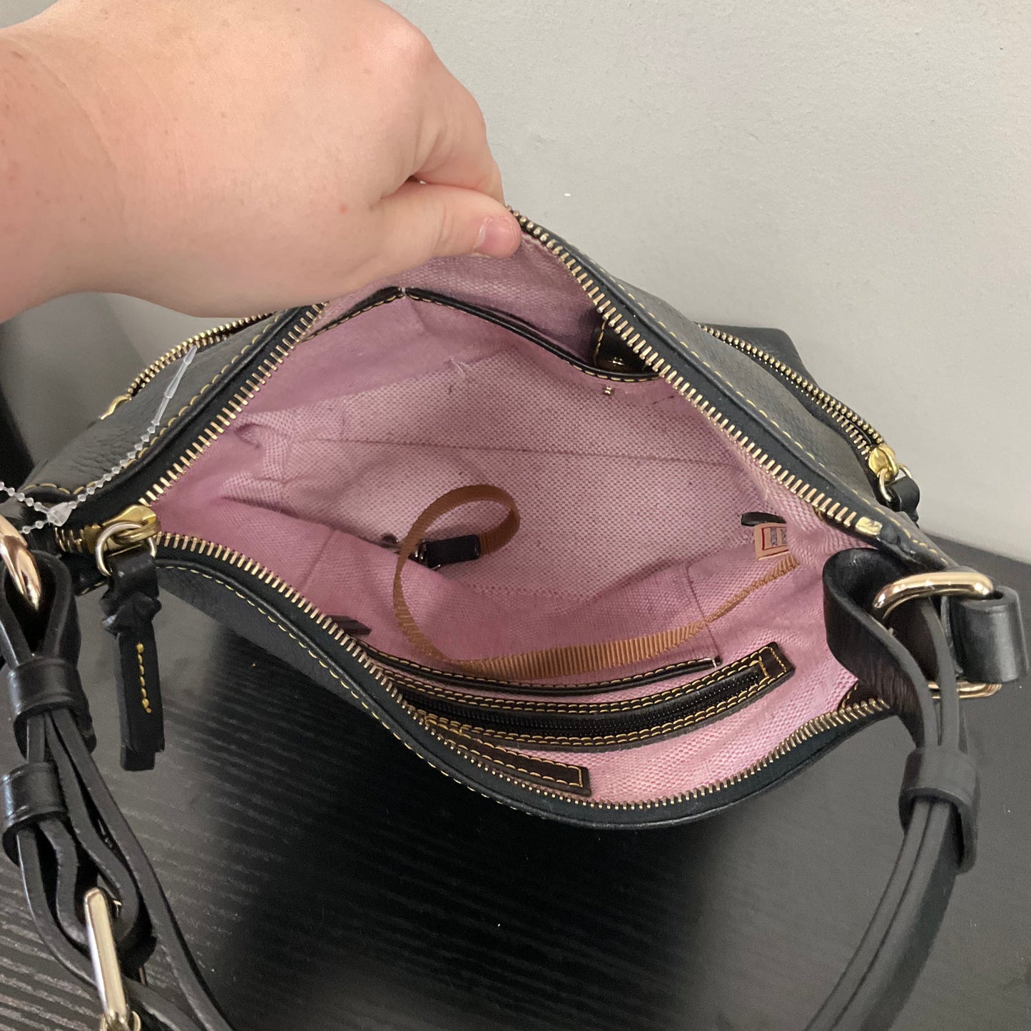 Handbag Designer By Dooney And Bourke In Black, Size:Small