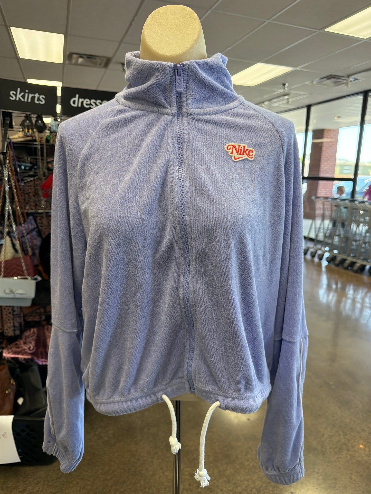 Athletic Jacket By Nike Apparel In Purple, Size:M