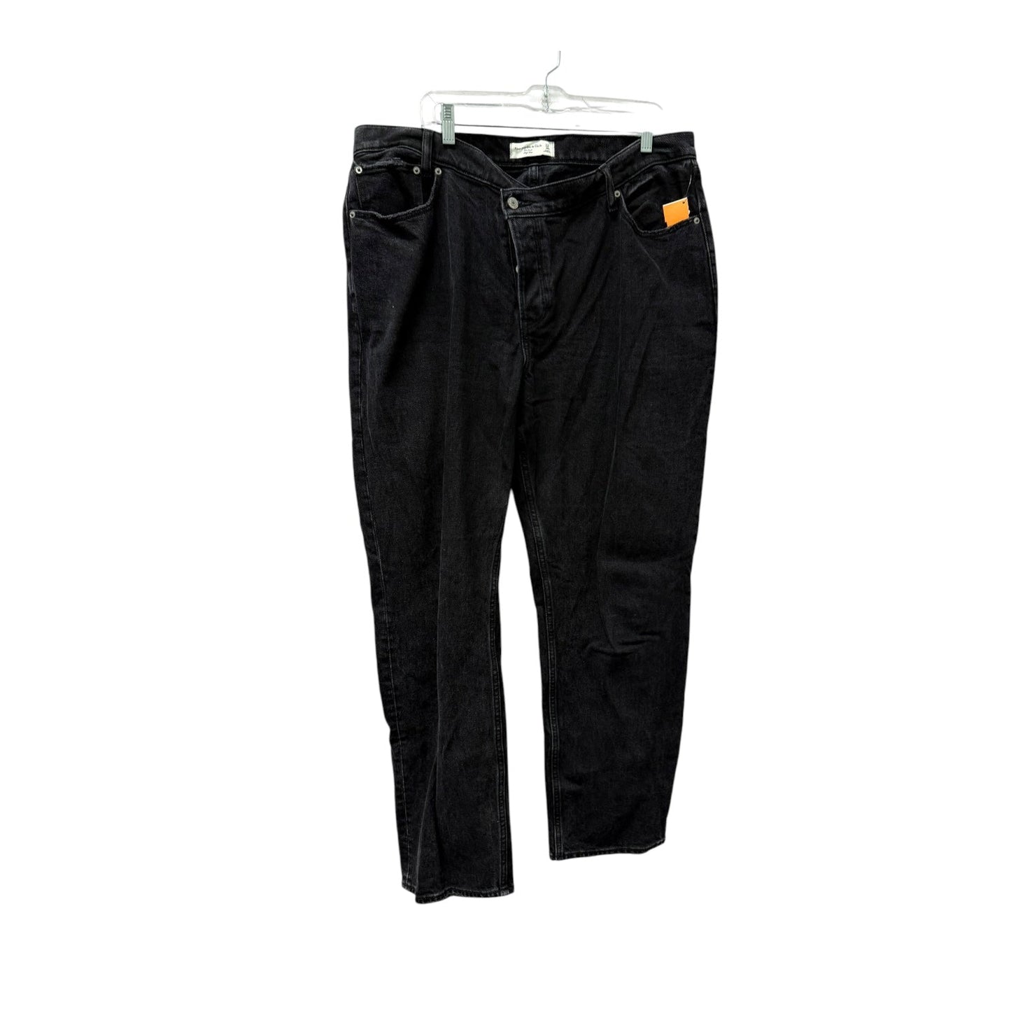 Jeans Straight By Abercrombie And Fitch In Black, Size:16