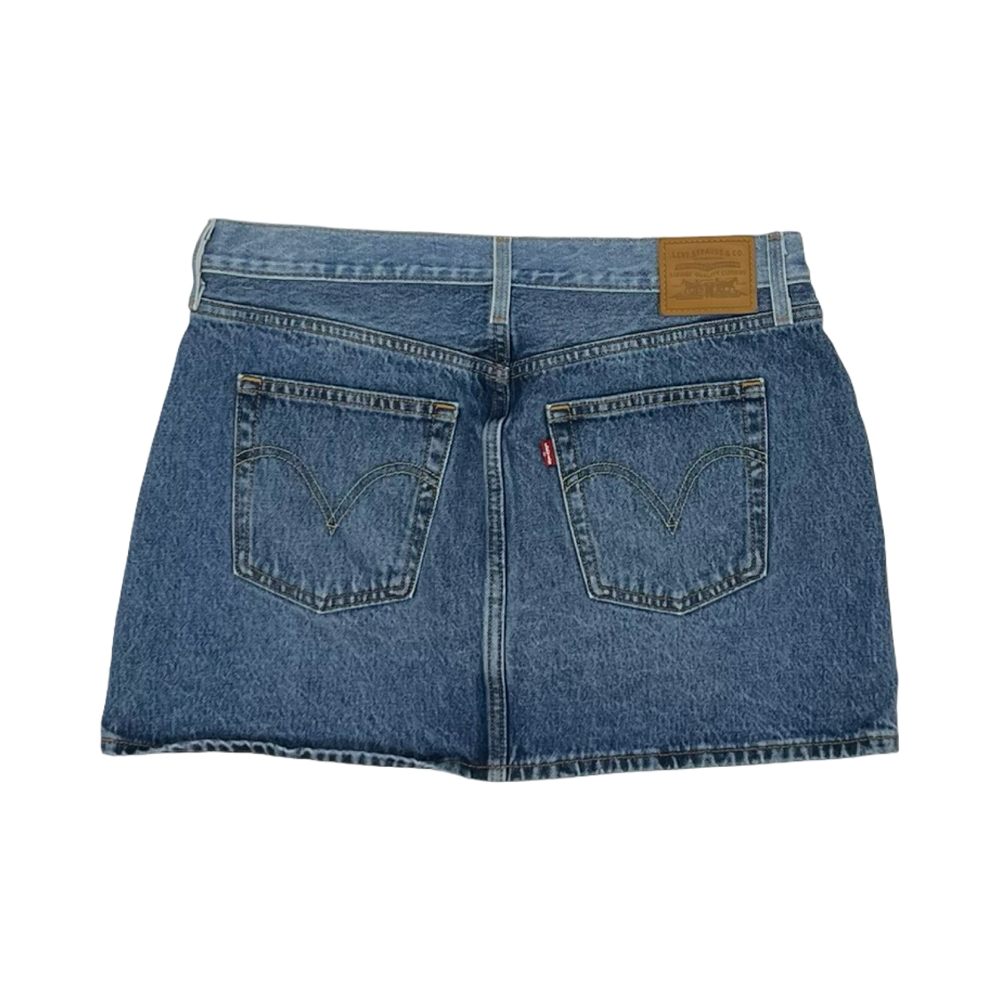 Skirt Mini & Short By Levis In Blue Denim, Size:12