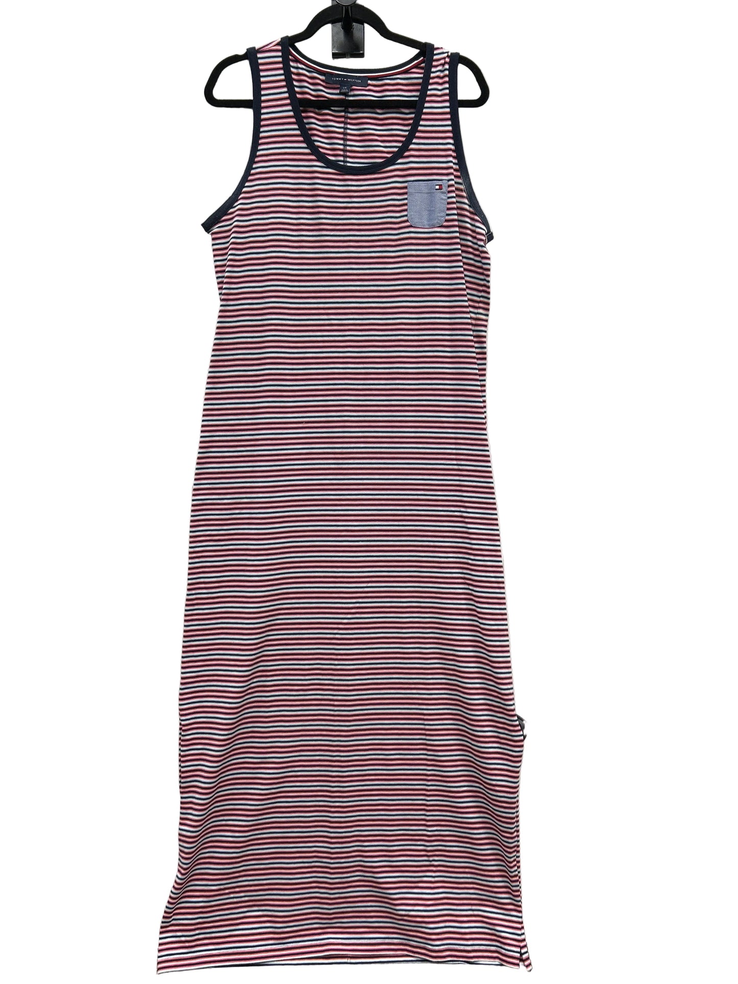 Dress Casual Maxi By Tommy Hilfiger In Striped Pattern, Size:L