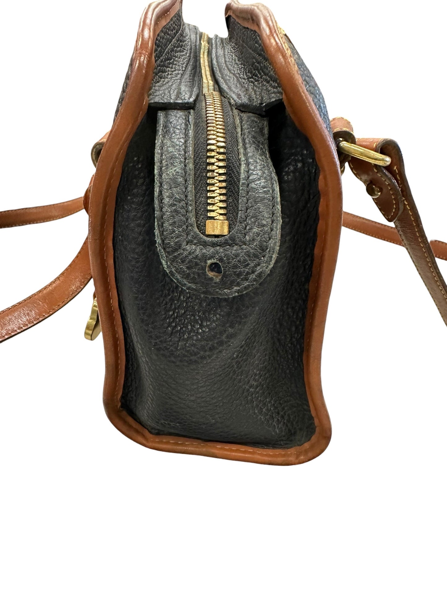 Handbag Designer By Dooney And Bourke In Blue & Tan, Size:Medium