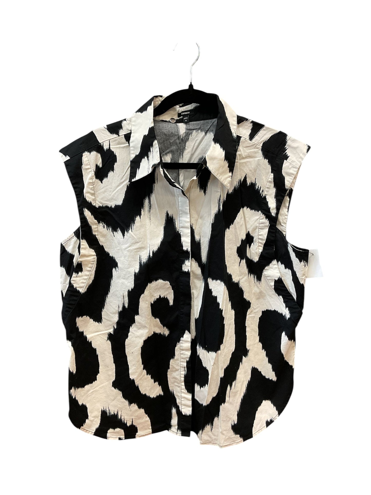 Top Ss By Express In Black & White, Size:Xl