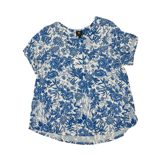 Top Ss By Jm Collections In Blue & White, Size:3X