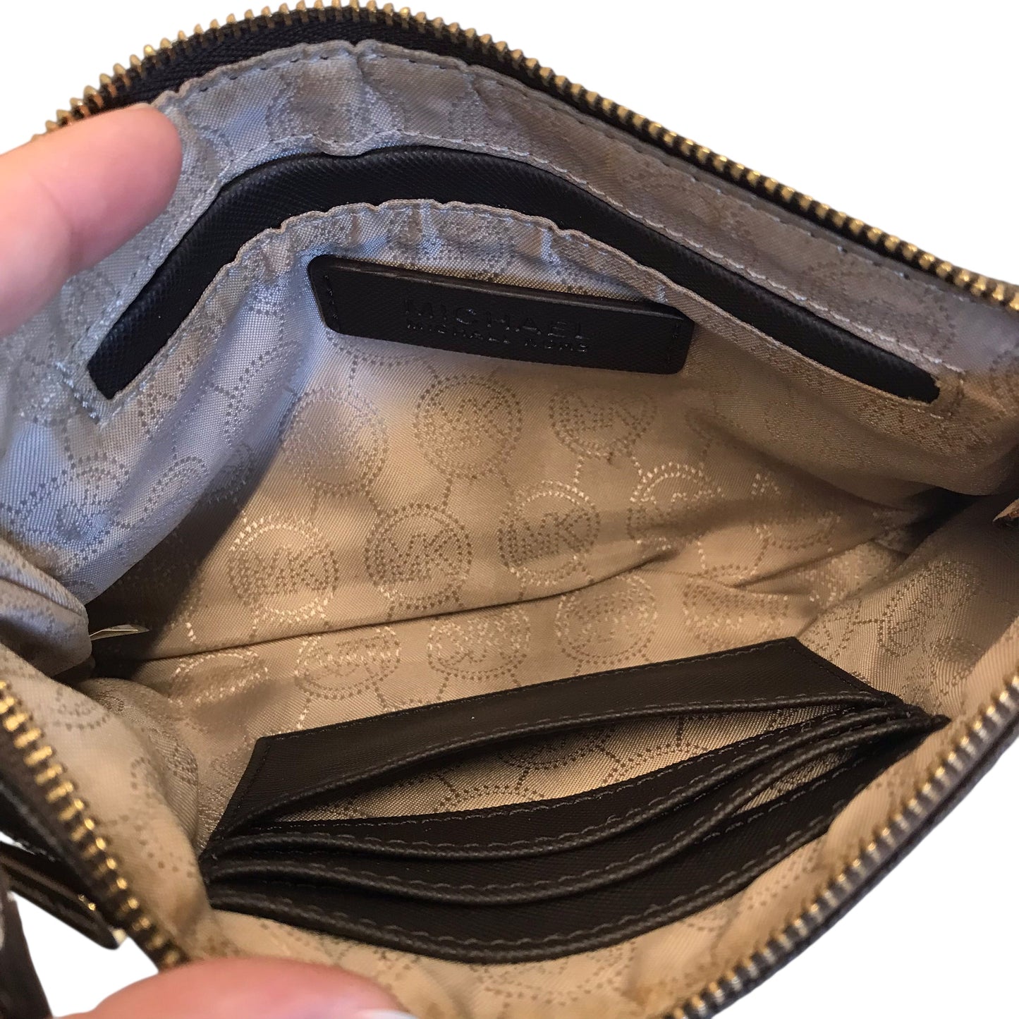 Wristlet Designer By Michael Kors In Brown, Size:Large