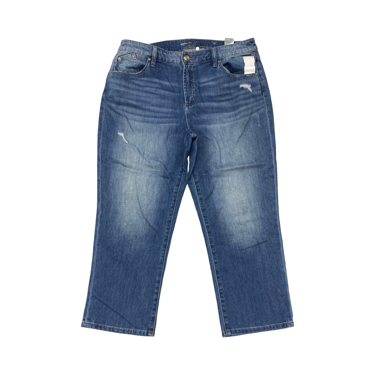 Jeans Boyfriend By Chicos In Blue Denim, Size:14P