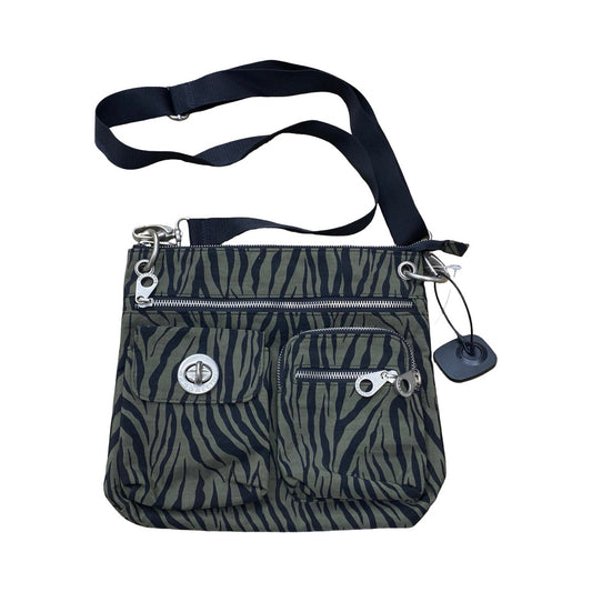 Handbag By Baggallini In Black & Green, Size:Medium