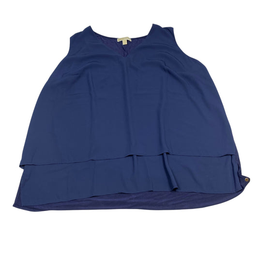 Blouse Sleeveless By Michael By Michael Kors In Navy, Size:3X