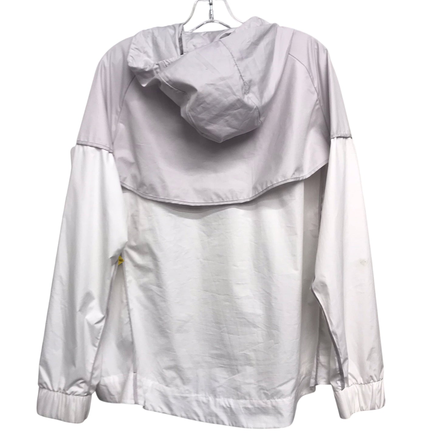 Athletic Jacket By Nike In Grey & White, Size:1X