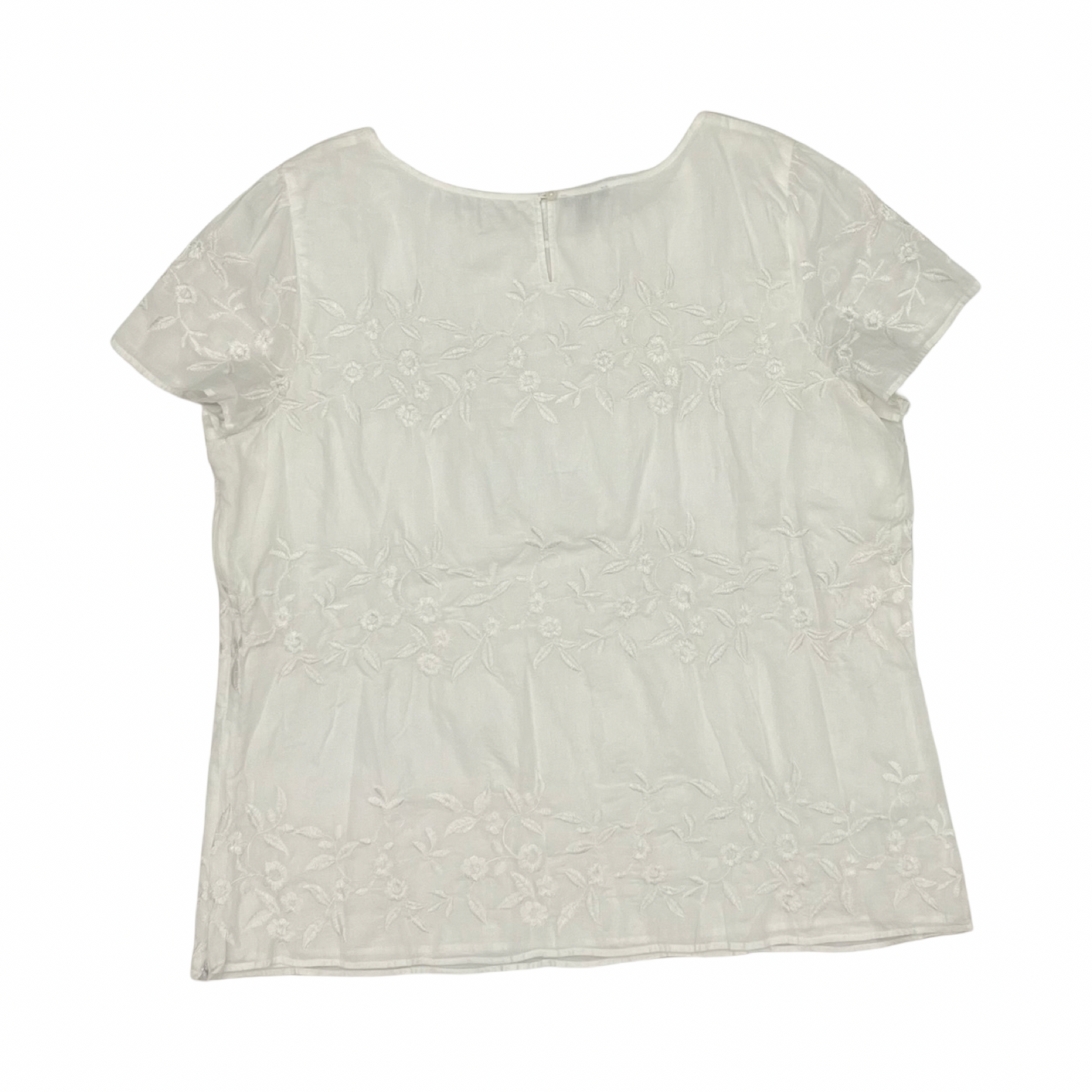 Blouse Ss By Talbots In White, Size:Xl