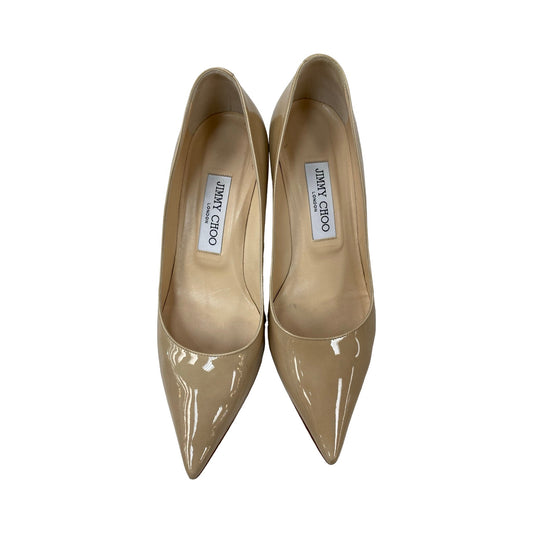 Shoes Luxury Designer By Jimmy Choo In Beige, Size:6.5