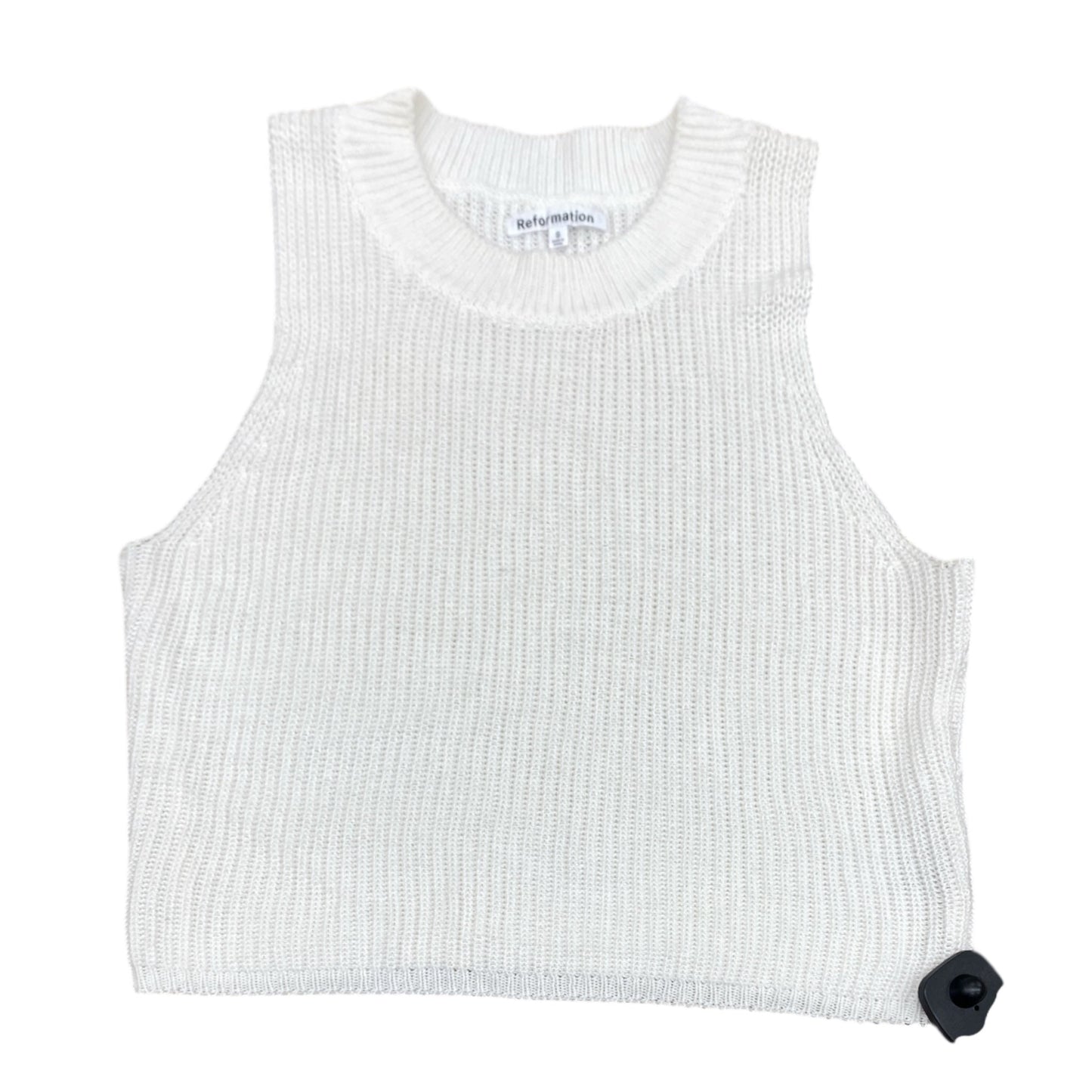 Top Sleeveless Designer By Reformation In White, Size:S