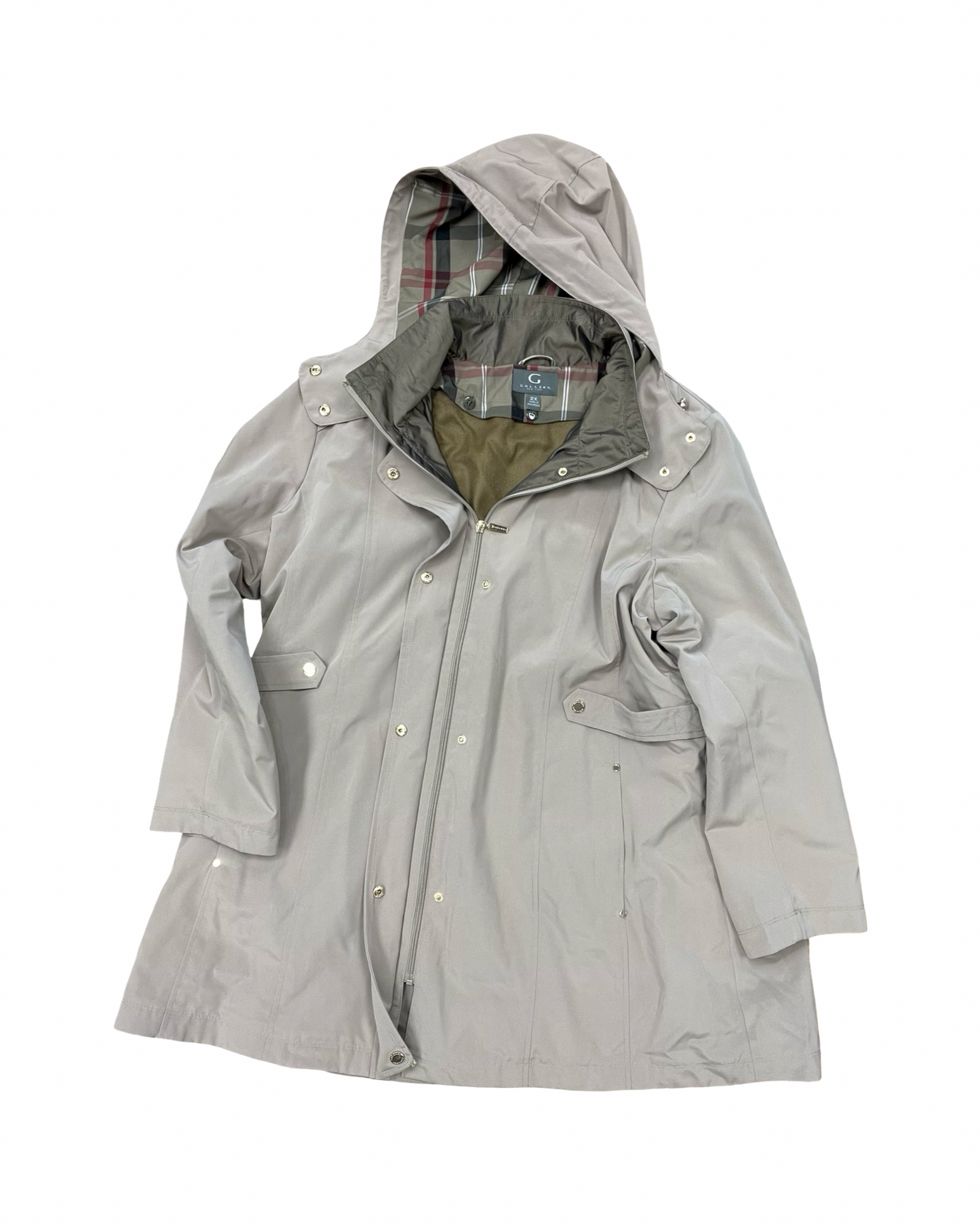 Coat Raincoat By Gallery In Brown, Size:2X