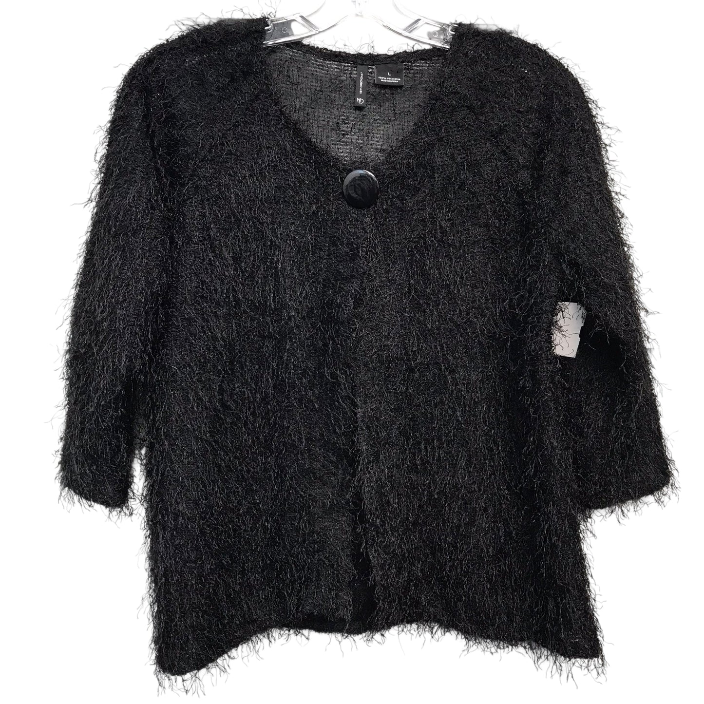 Sweater Cardigan By New Directions In Black, Size:L