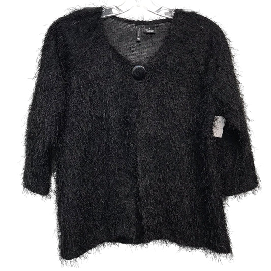 Sweater Cardigan By New Directions In Black, Size:L