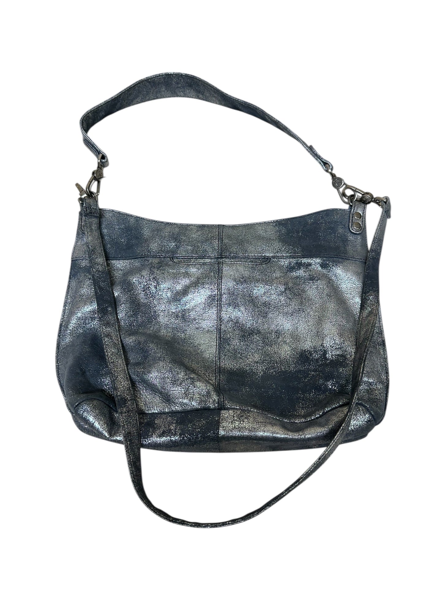 Handbag Leather By Hobo Intl In Silver, Size:Large