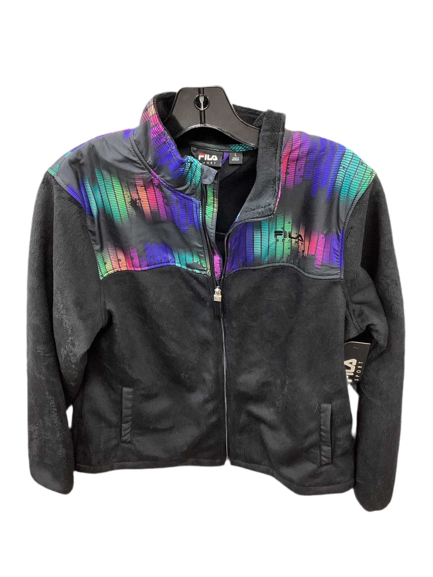 Athletic Jacket By Fila In Black, Size:L