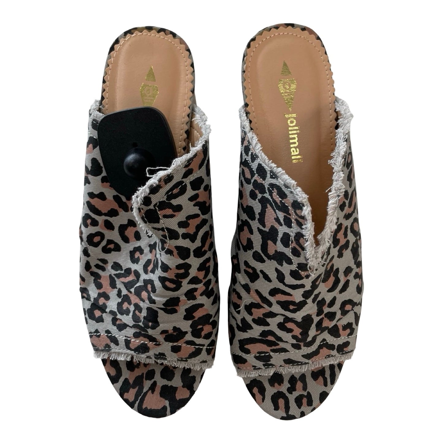 Sandals Heels Block By Cmc In Animal Print, Size:5