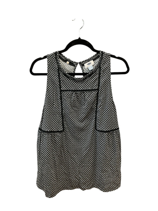 Top Sleeveless By Old Navy In Black & White, Size:L
