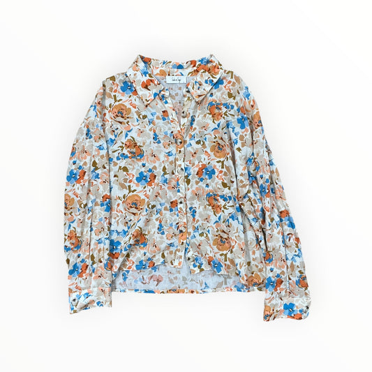 Blouse Ls By Sadie & Sage In Orange & Tan, Size:S