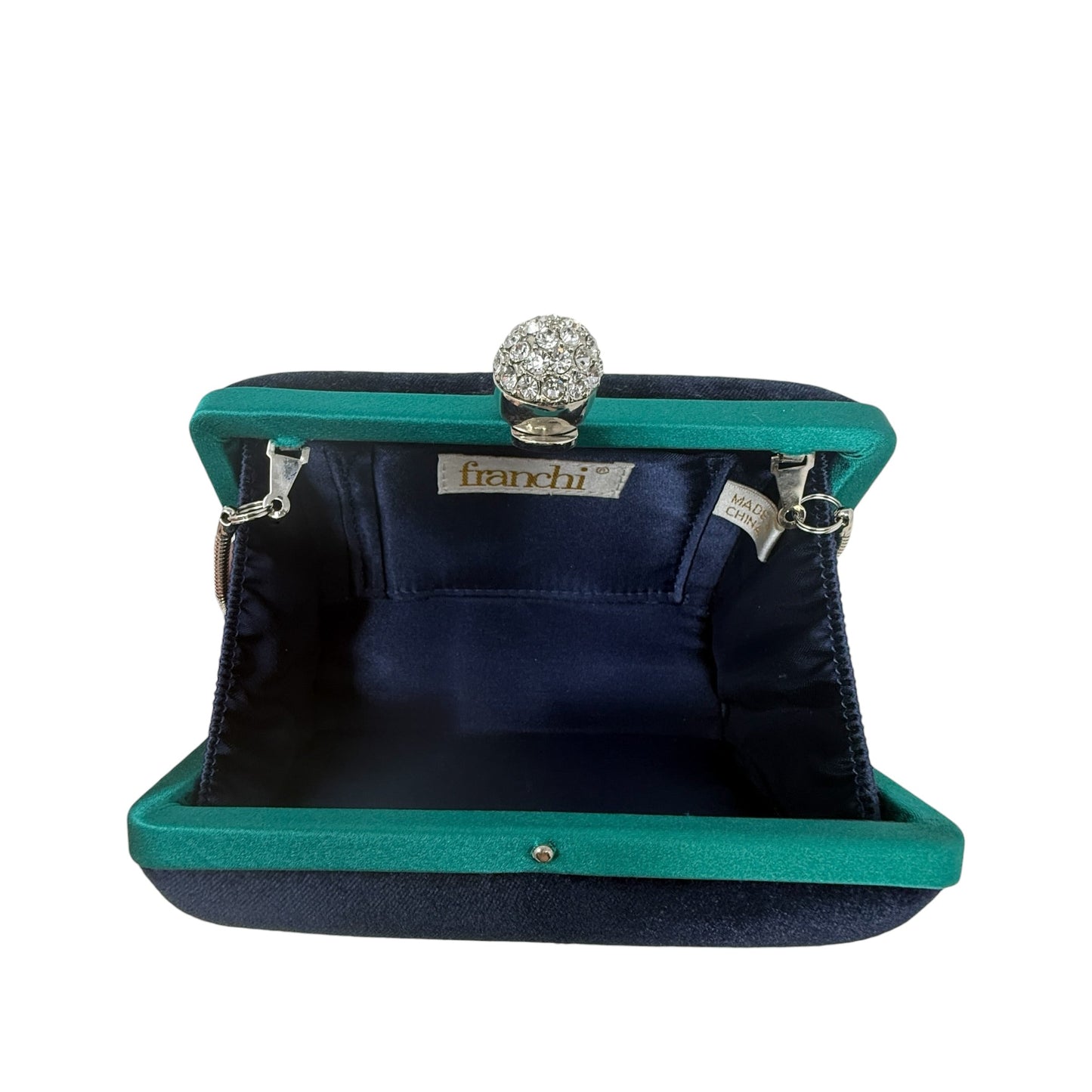 Crystal Embellished Lizard Evening Clutch By Franchi, Size: Small