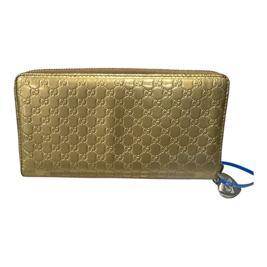 Wallet Luxury Designer By Gucci In Gold, Size:Medium