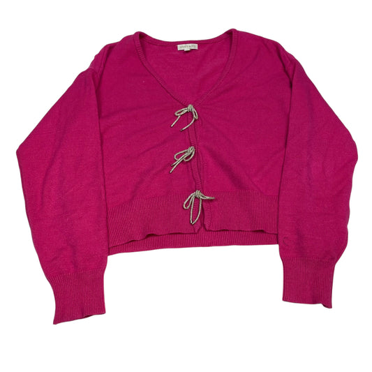 Sweater Cardigan By Crown And Ivy In Pink, Size:L