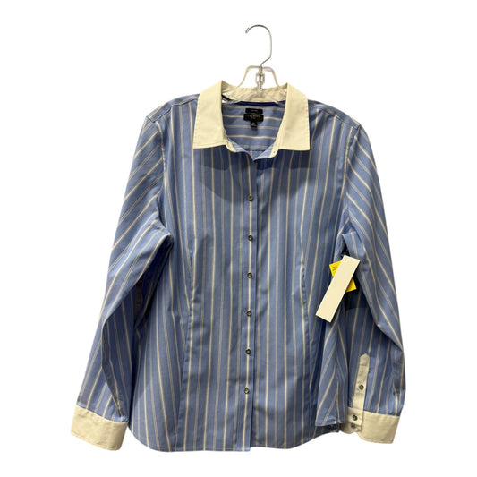 Blouse Ls By Talbots In Blue, Size:Xlp