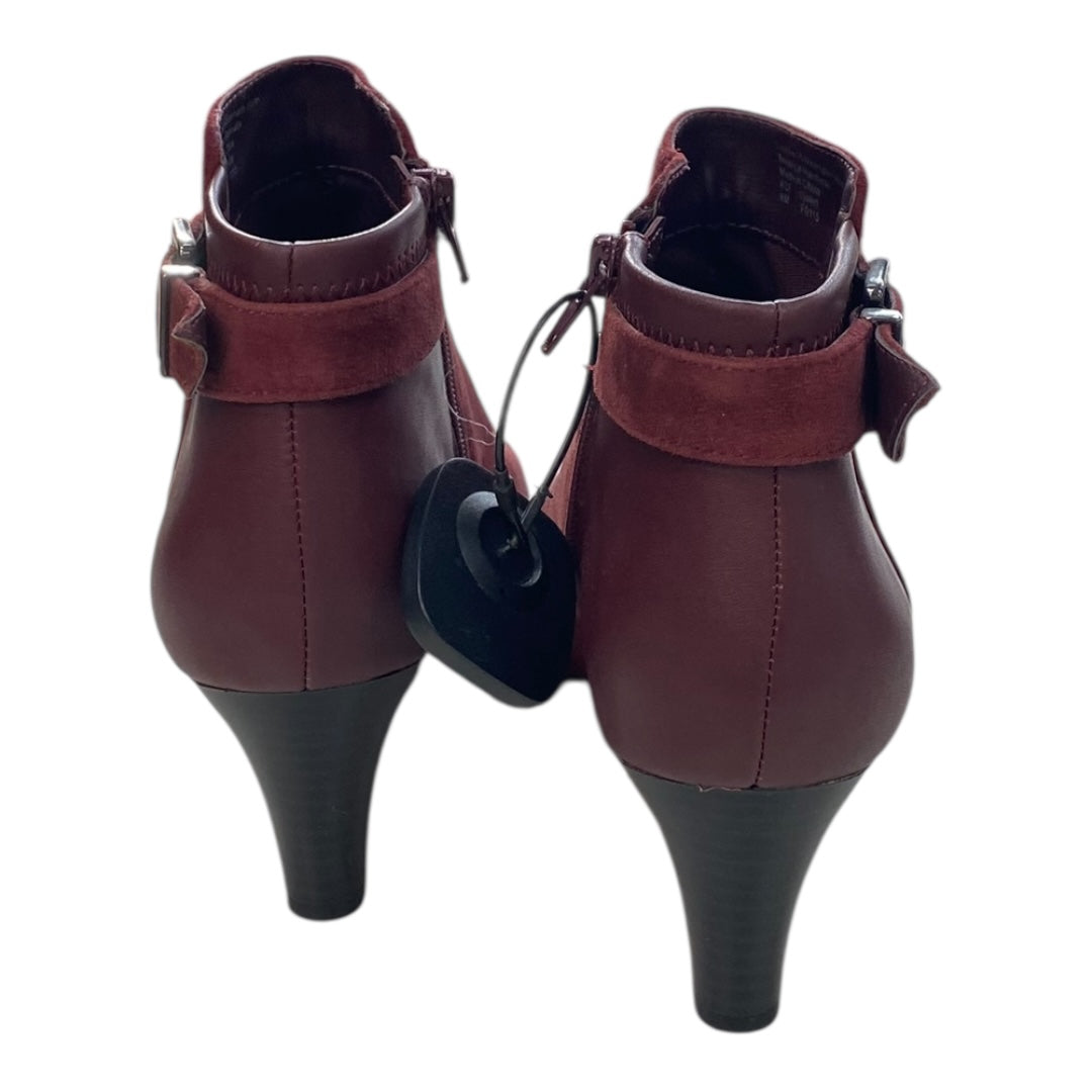 Boots Ankle Heels By Alfani In Maroon, Size:8