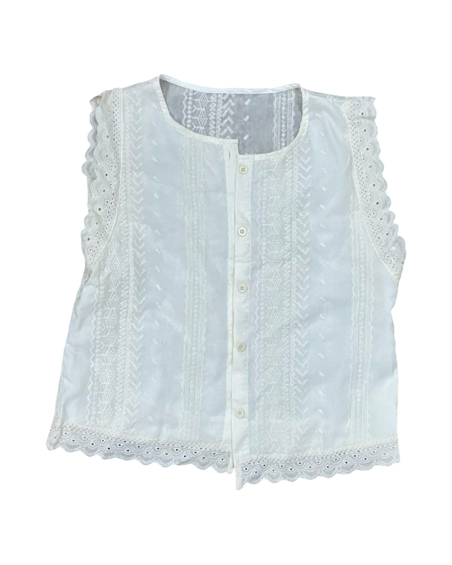 Blouse Sleeveless By Clothes Mentor In Cream, Size:S