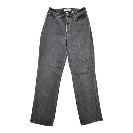 Jeans Straight By Abercrombie And Fitch In Black, Size:4