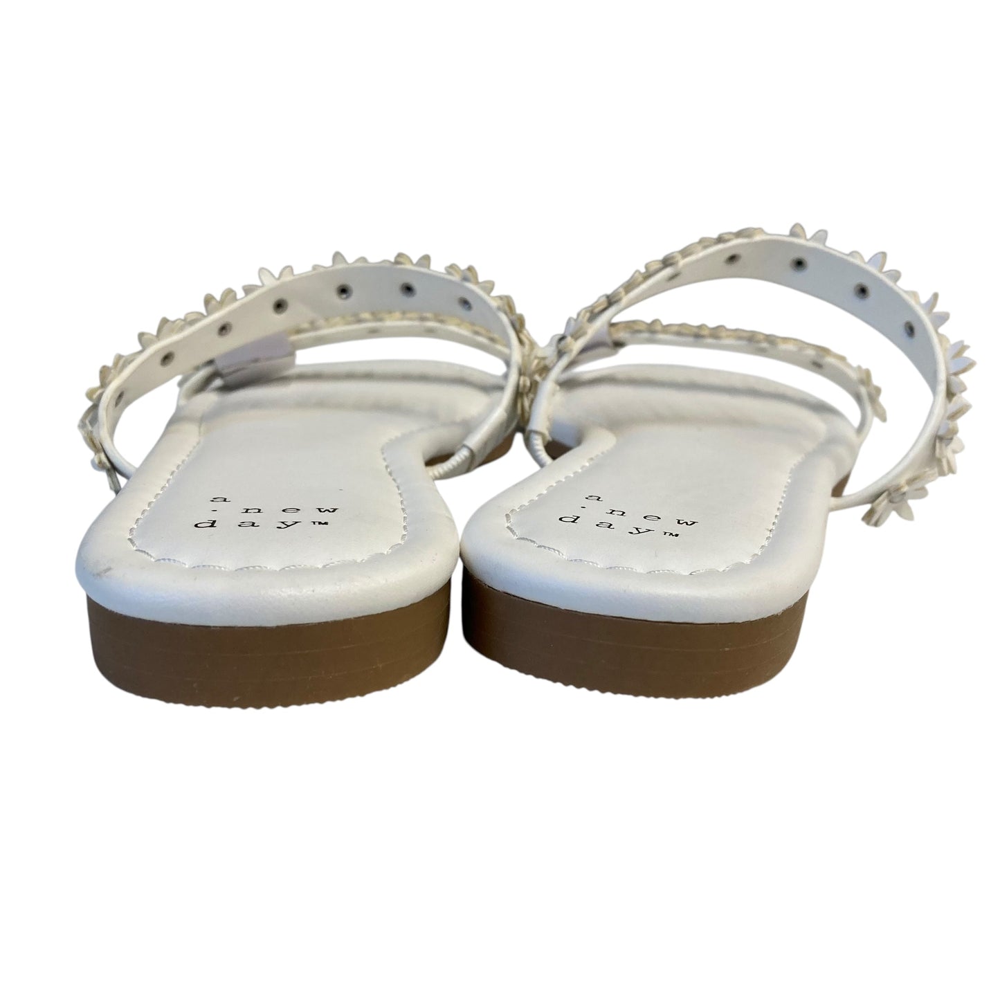Sandals Flip Flops By A New Day In White, Size:6