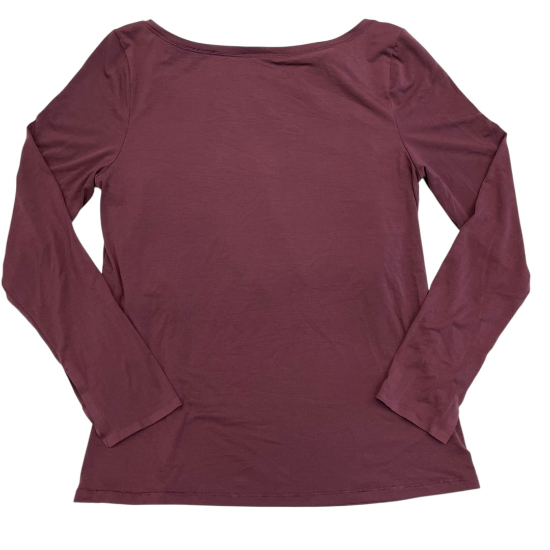 Athletic Top Ls Collar By Athleta In Maroon, Size:Xl