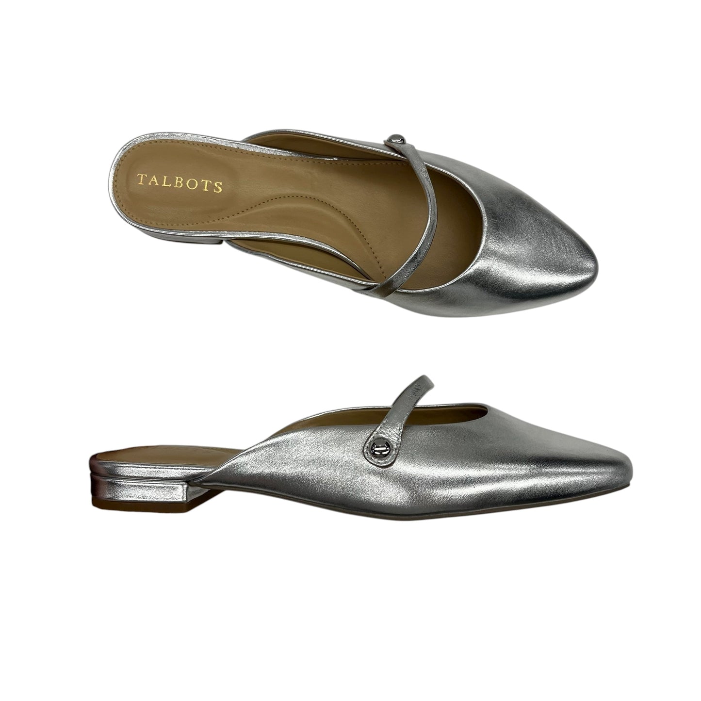 Shoes Flats By Talbots In Silver, Size:8.5