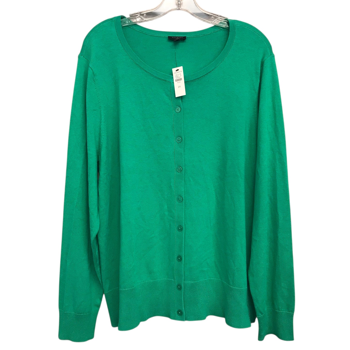 Sweater Cardigan By Talbots In Green, Size:2X