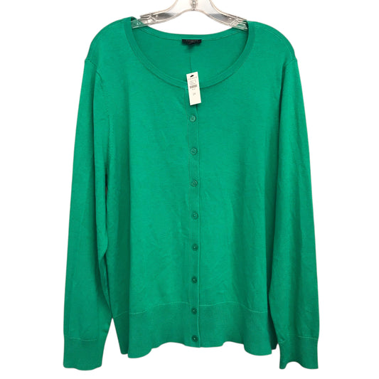 Sweater Cardigan By Talbots In Green, Size:2X