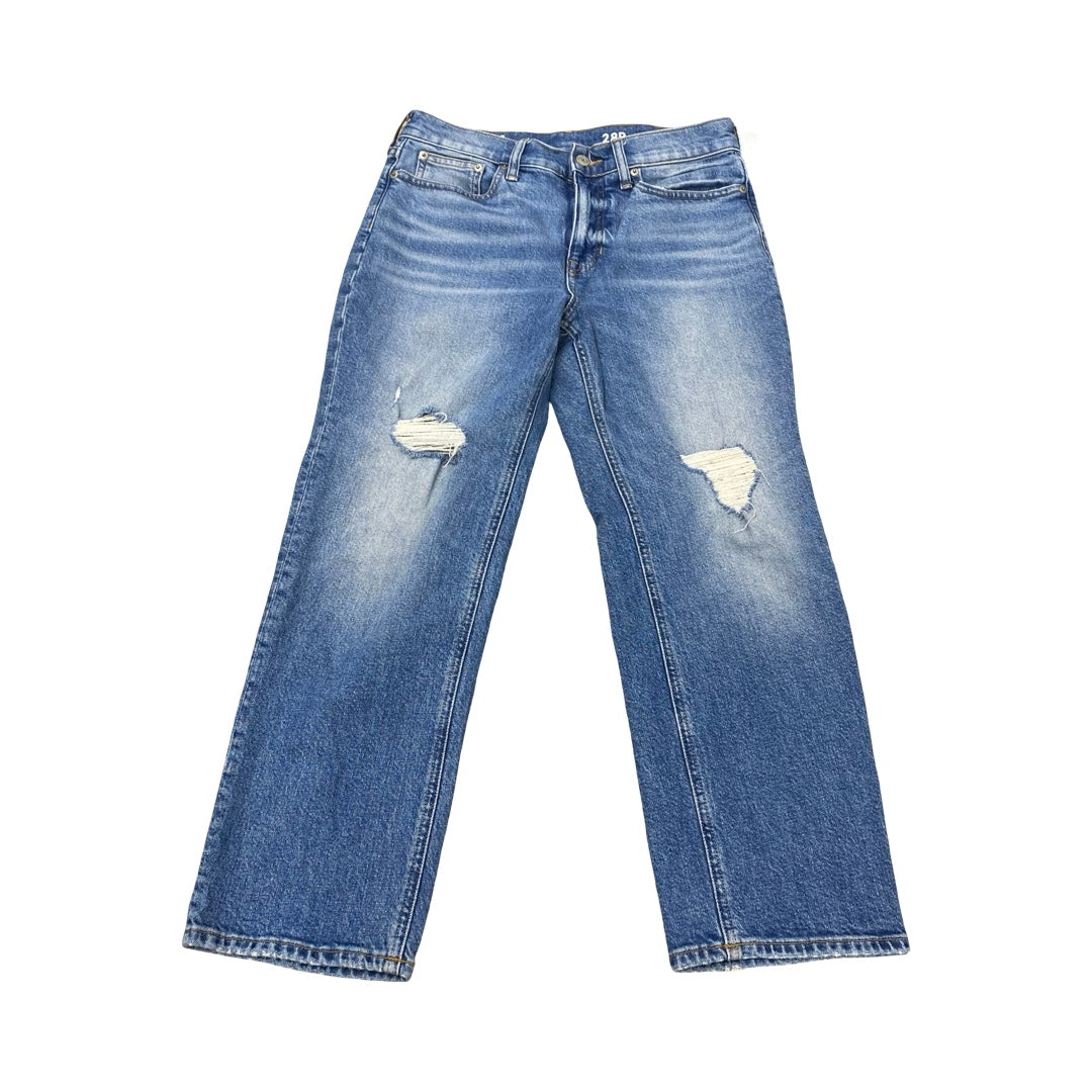 Jeans Straight By J. Crew In Blue Denim, Size:6P
