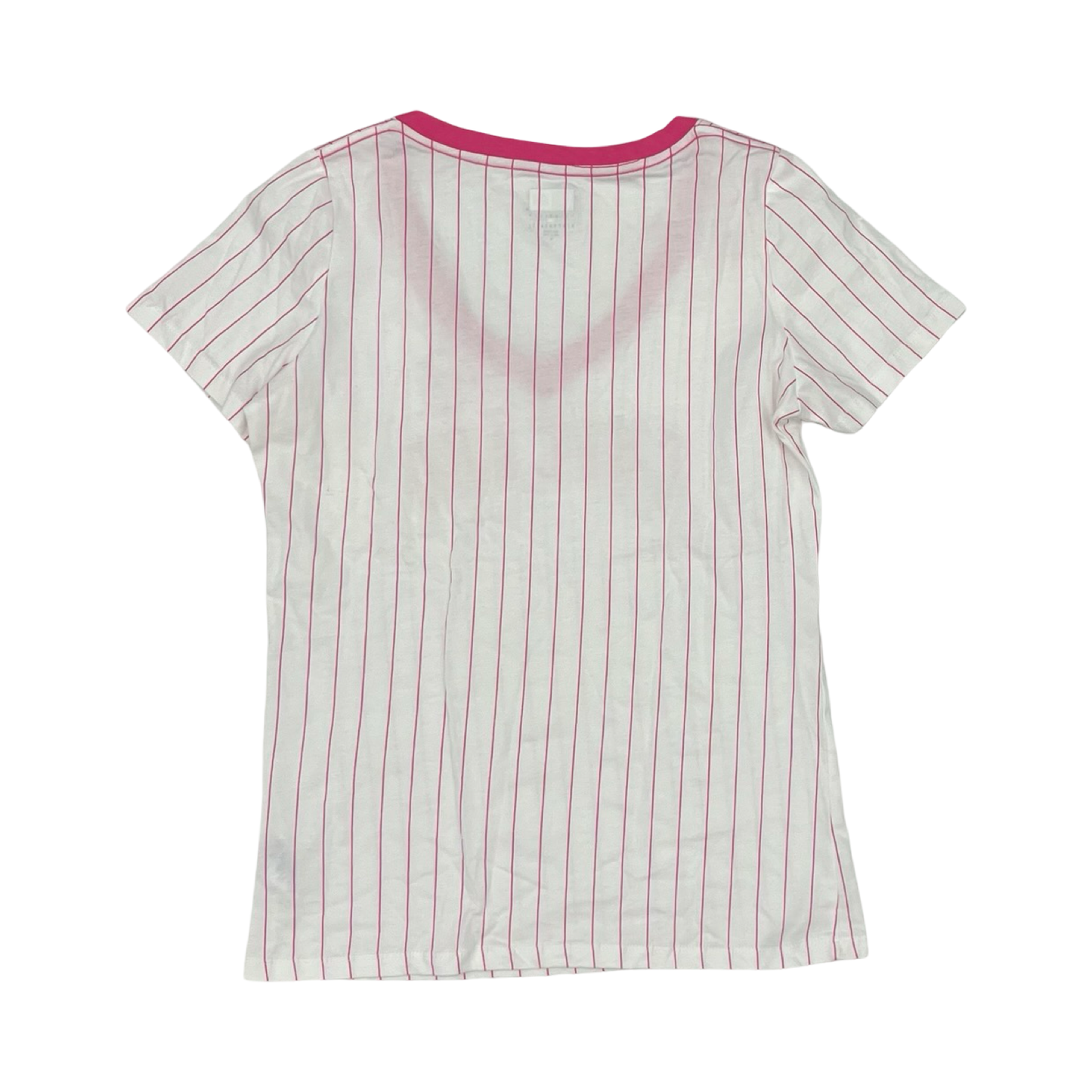 Athletic Top Ss By New Era In Pink & White, Size:M