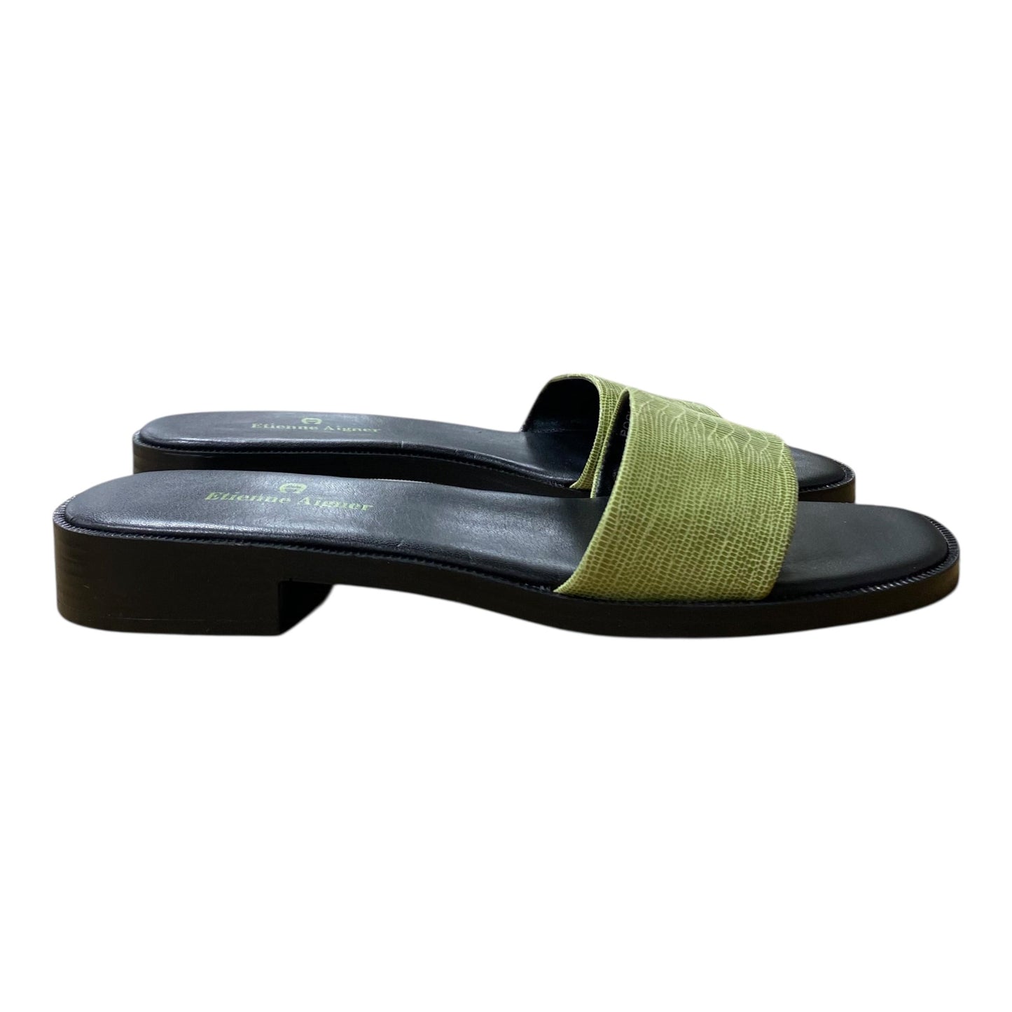 Sandals Flats By Etienne Aigner In Green, Size:10