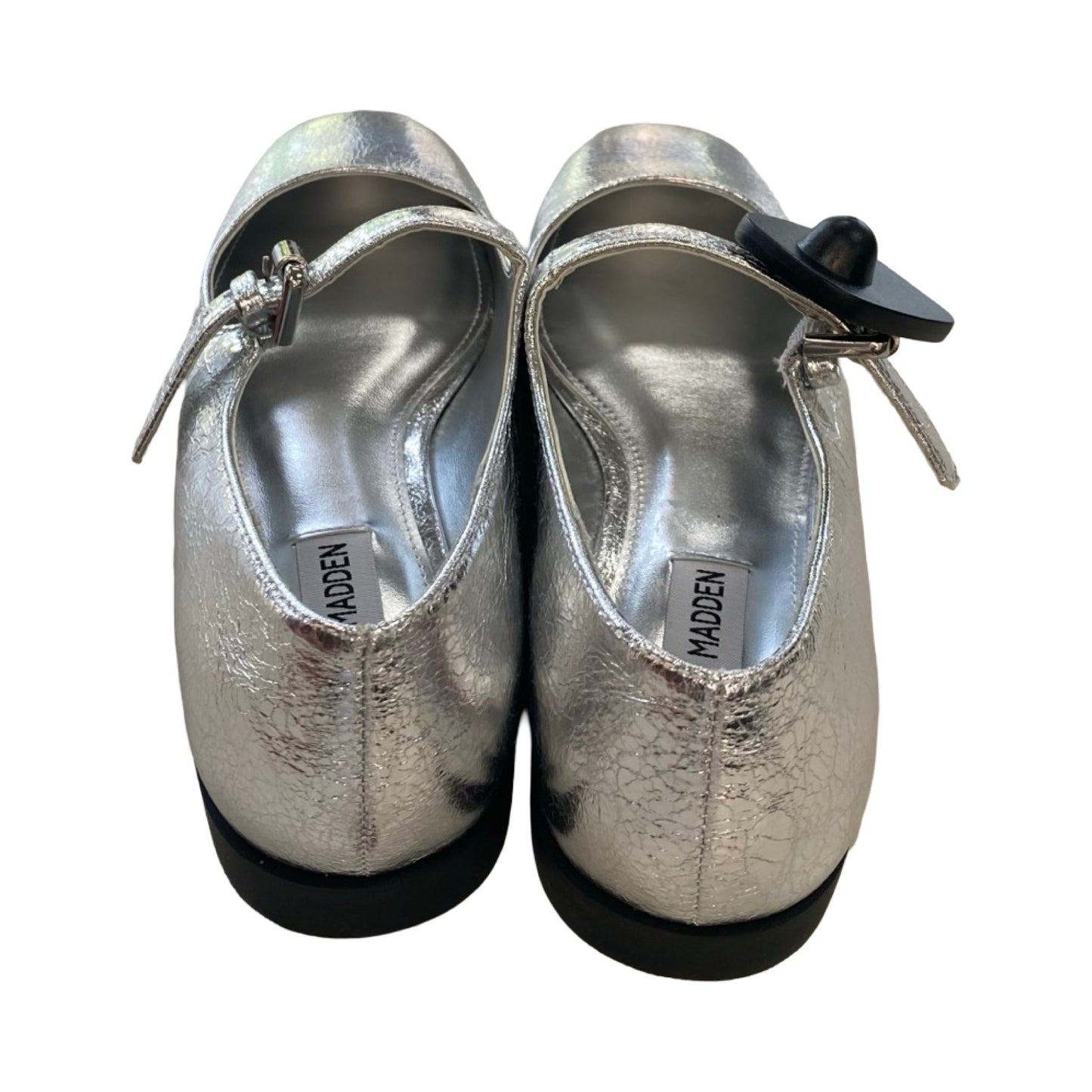 Shoes Flats By Steve Madden In Silver, Size:8