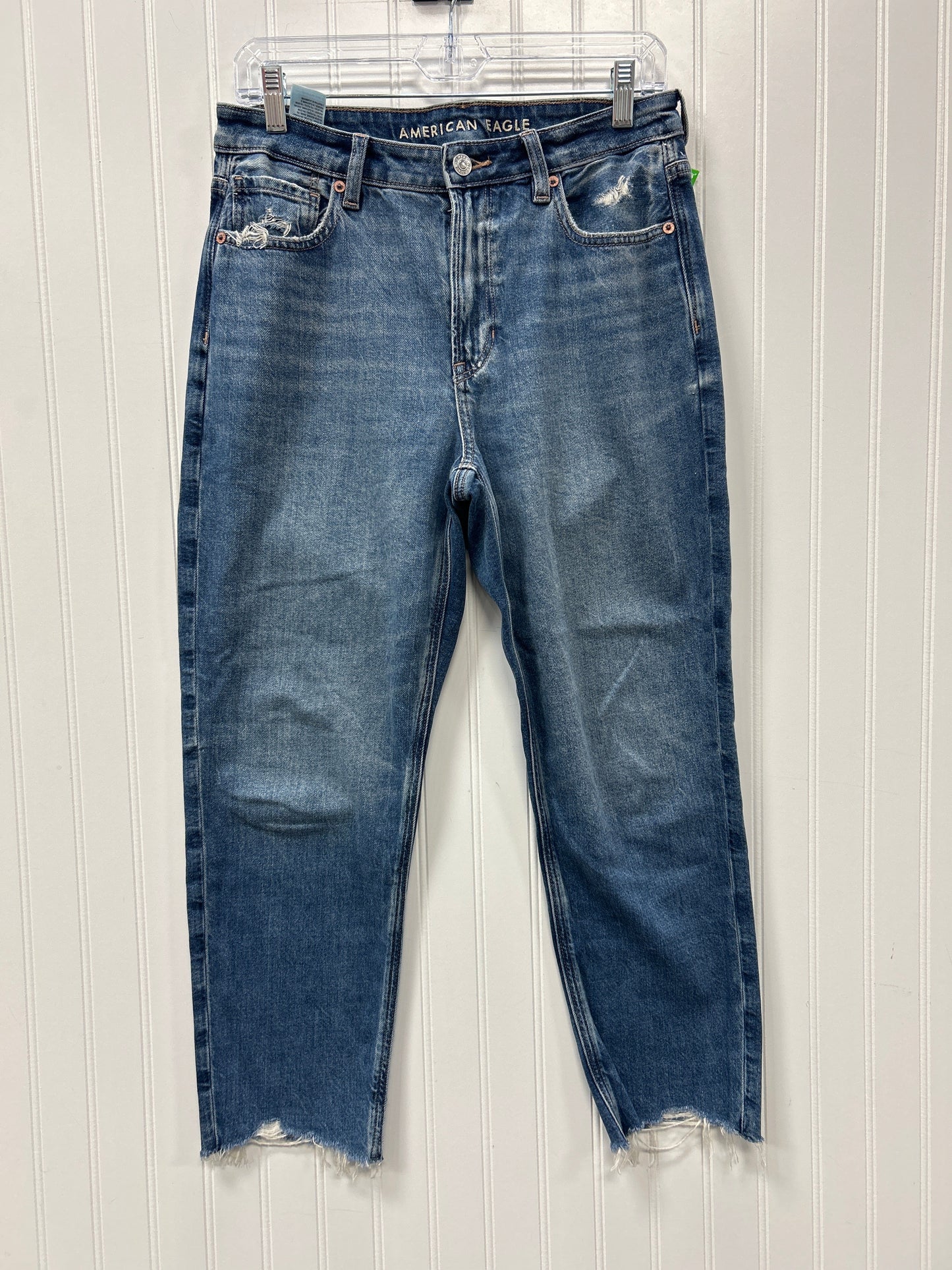 Jeans Straight By American Eagle In Blue Denim, Size:6P