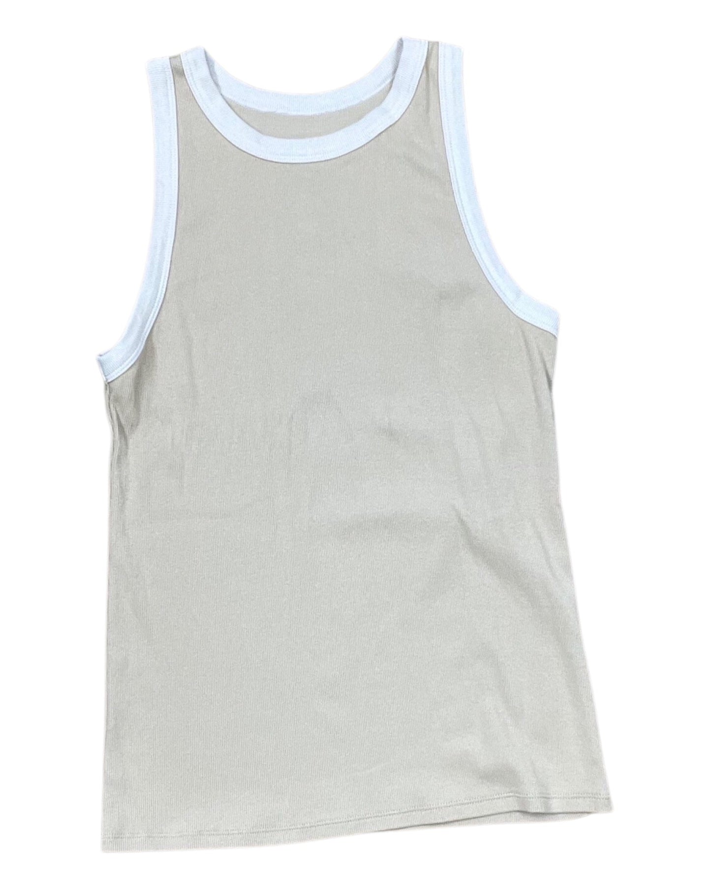 Tank Top By A New Day In Tan & White, Size:L