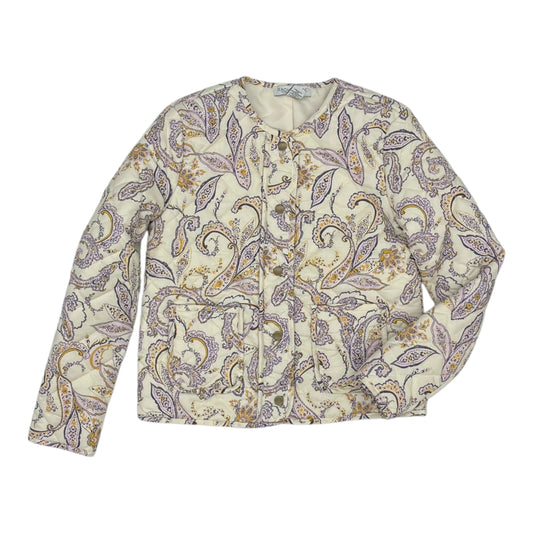 Jacket Puffer & Quilted By Rachel Zoe In Cream & Purple, Size:S