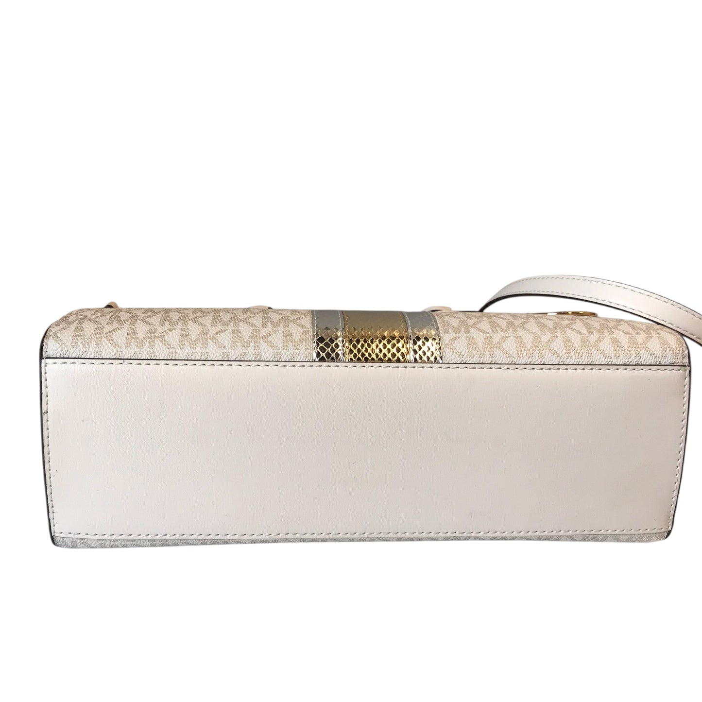 Handbag By Michael By Michael Kors In Tan & White, Size:Medium