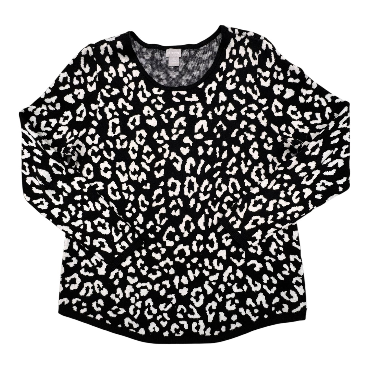 Sweater By Chicos In Black & White, Size:L