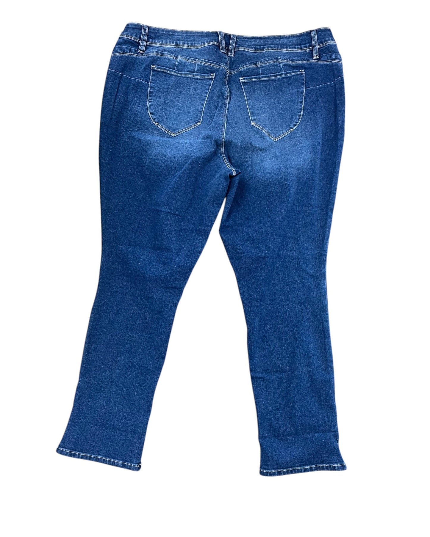 Jeans Boot Cut By Royalty In Blue Denim, Size:20